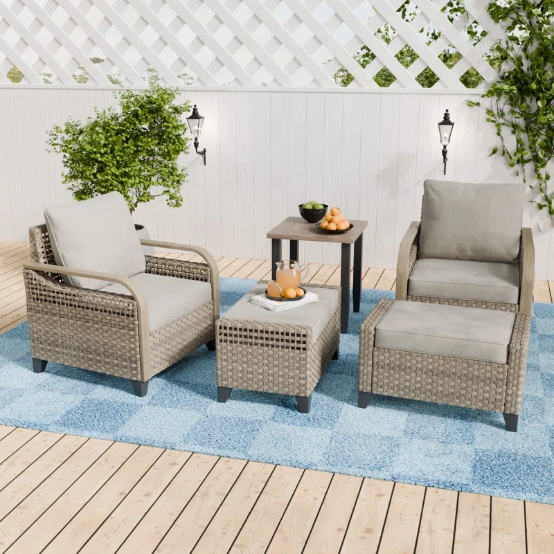 Mattice 2 - Person Outdoor Seating Group with Cushions