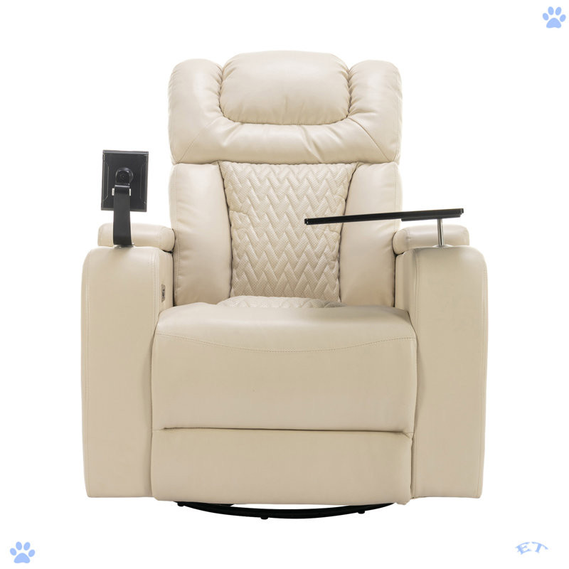 Power Recliner Individual Seat Home Theater Recliner With Comforable Backrest,Tray Table,Phone Holder,Cup Holder,USB Port,Hidden Arm Storage For Living Room