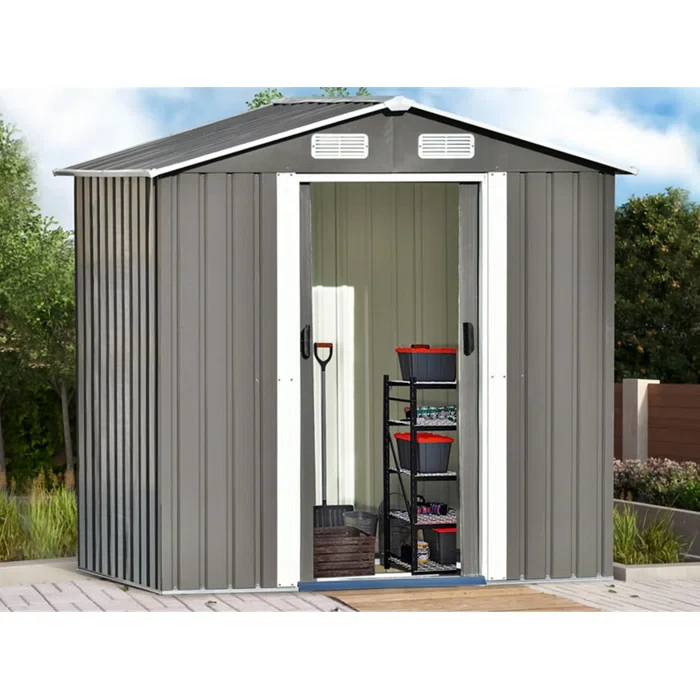 6 ft. W x 4 ft. D Metal Vertical Storage Shed