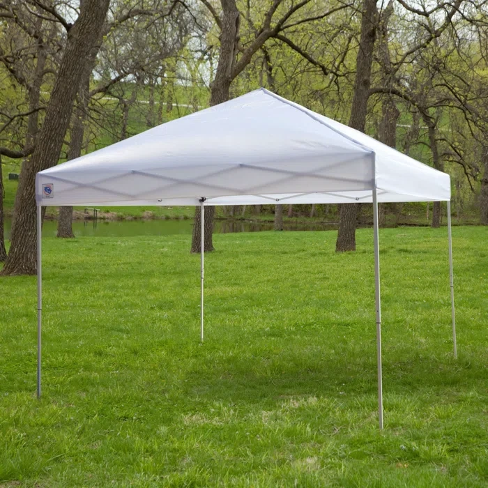 White 120" Ft. W x 120" Ft. D Metal Pop Up Gazebo