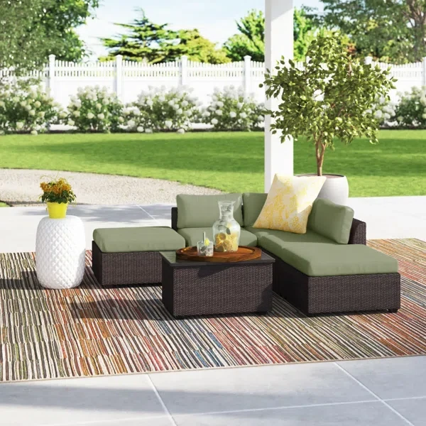 Anishia 4 - Person Outdoor Seating Group with Cushions