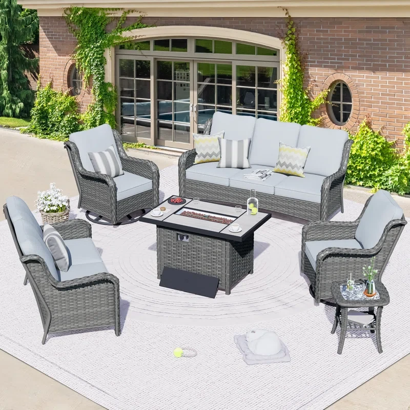 Tommy 7 - Person Outdoor Seating Group with Cushions