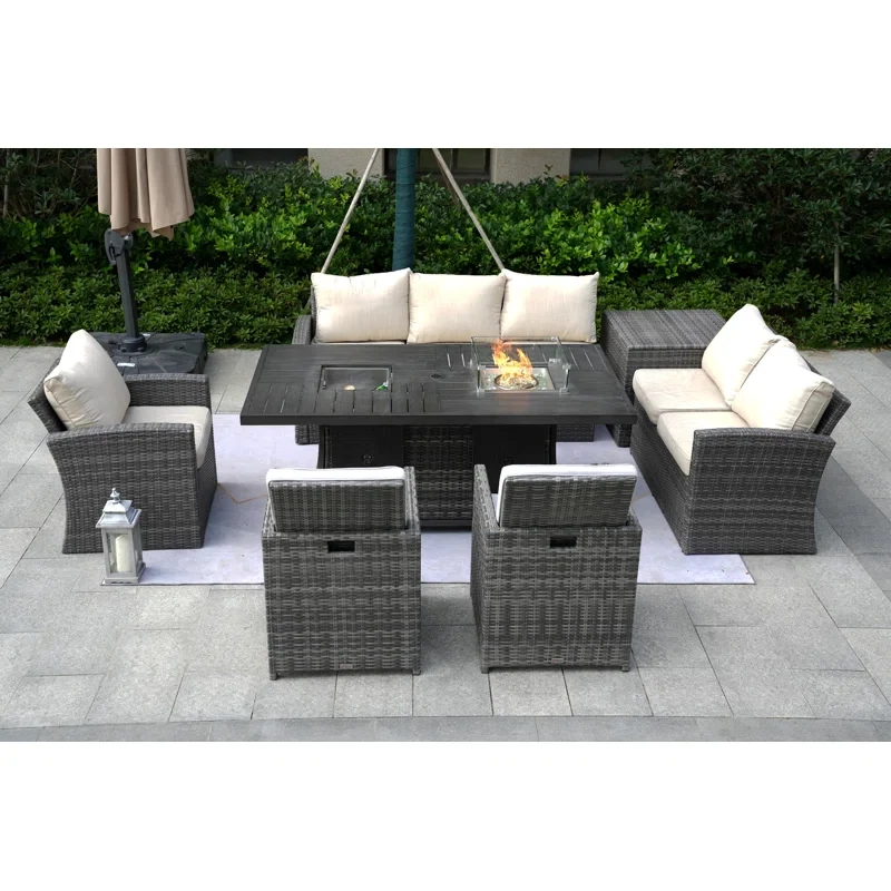 Aliaksey 8 - Person Outdoor Seating Group with Cushions