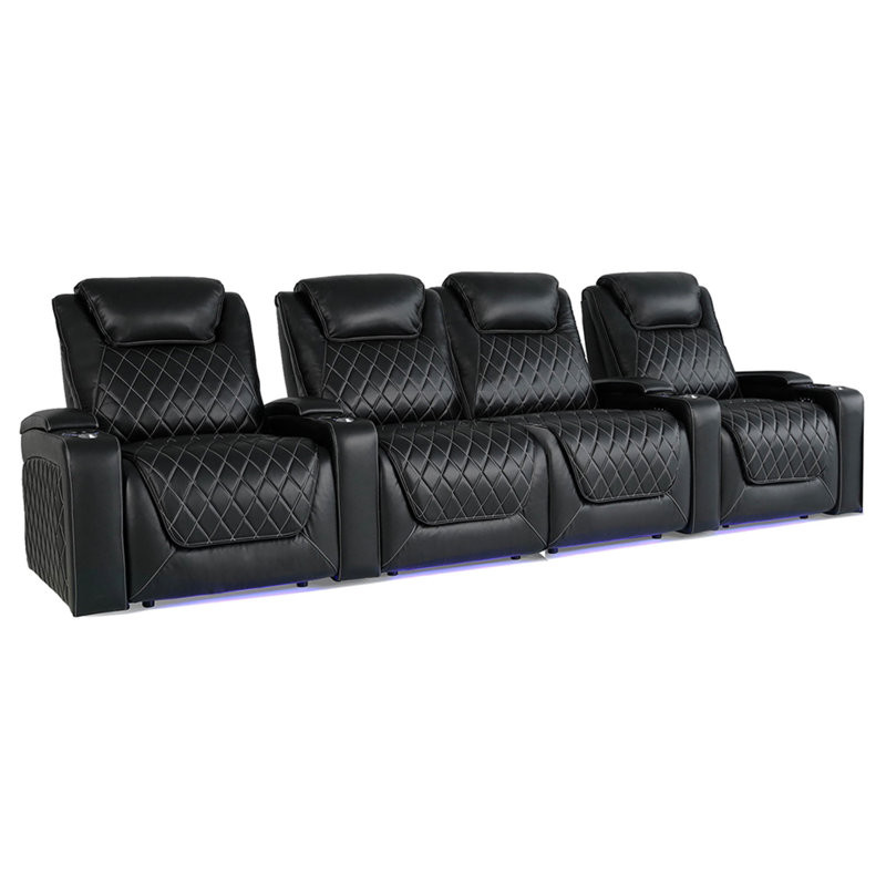 Leather Home Theater Seating with Cup Holder