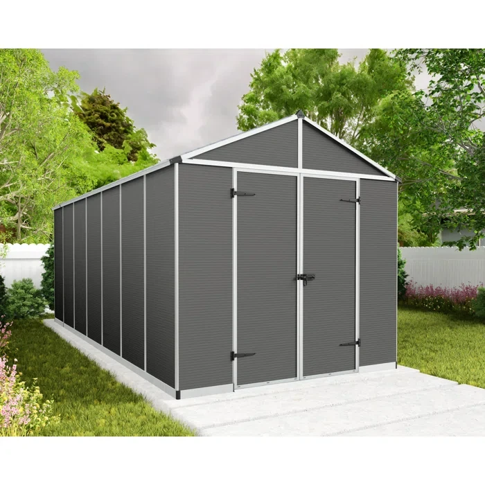 92.4" x 93.3" W x 207.9" D Rubicon Polycarbonate Storage Shed