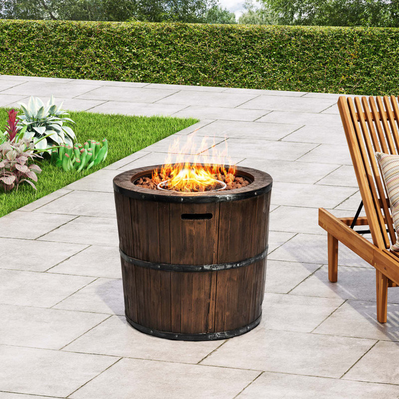 Kittye 24.4" H x 26.8" W Magnesium Oxide Propane Outdoor Fire Pit