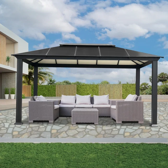 Santa Monica 16 Ft. W x 11 Ft. D Aluminum Patio Gazebo