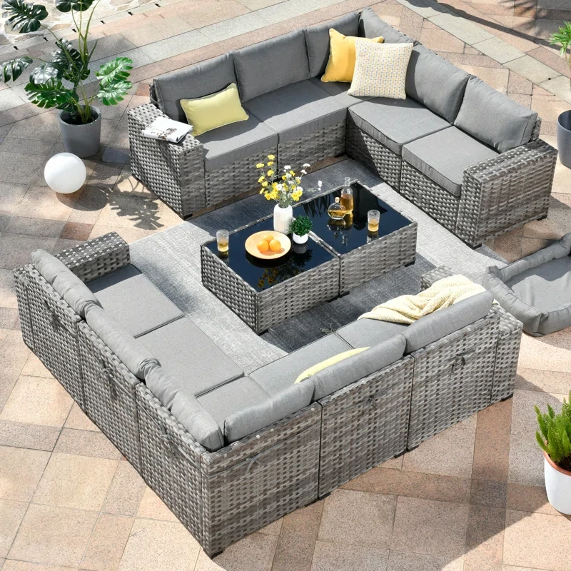 Evanna 10 - Person Outdoor Seating Group with Cushions