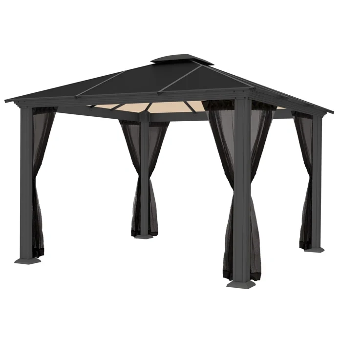 Santa Monica Aluminum Patio Gazebo with Mosquito Netting