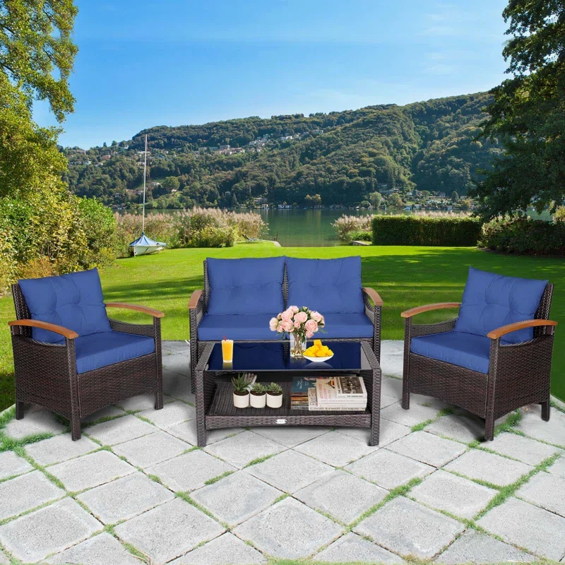 4 - Person Outdoor Seating Group with Cushions