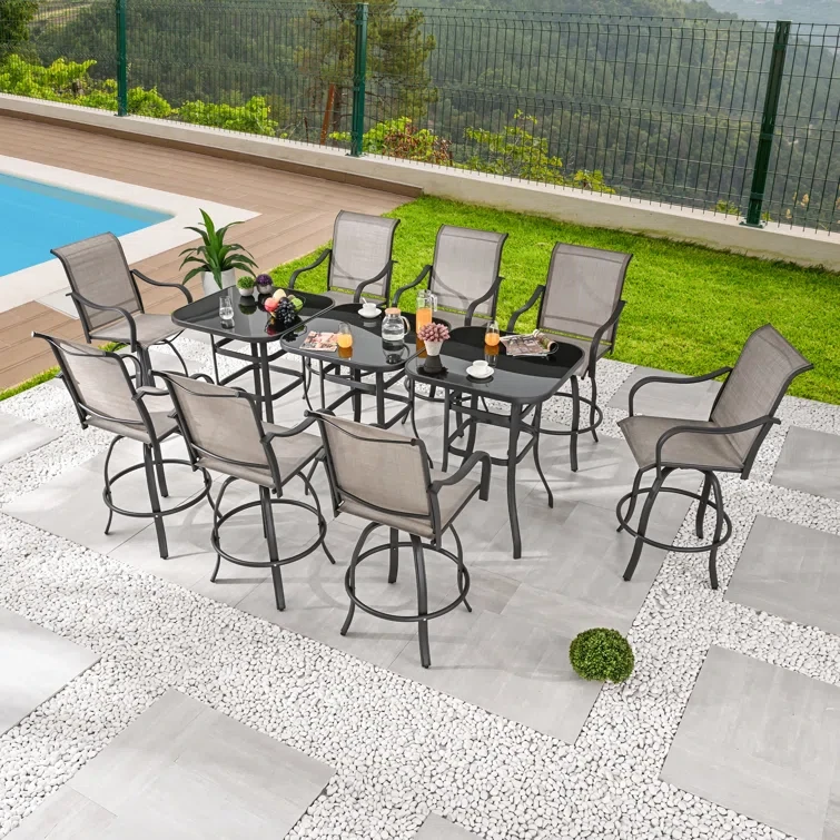 Percy Square 8 - Person Bar Height Bistro Dining Set