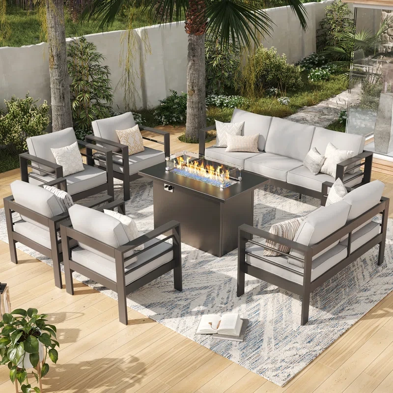 9 - Person Outdoor Seating Group With Cushions