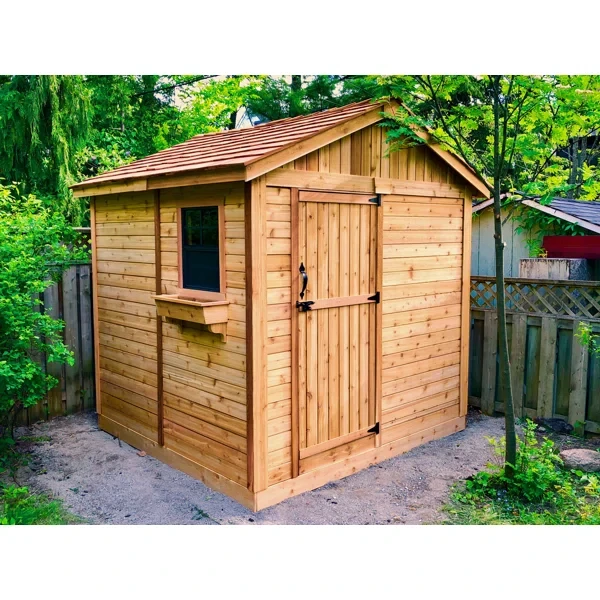 8 ft. W x 8ft. D Gardener Cedar Wood Storage Shed