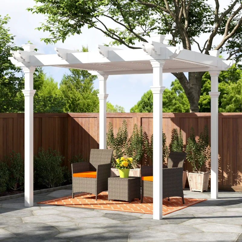 10 ft. W x 10 ft. D  Corfu Vinyl Pergola