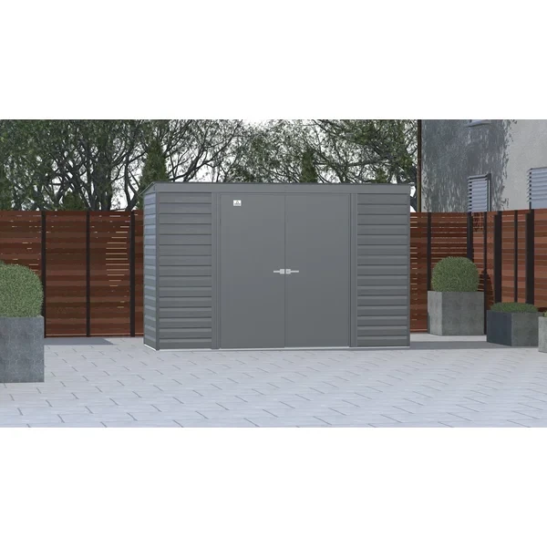 10 ft. W x 4 ft. D Steel Horizontal Storage Shed