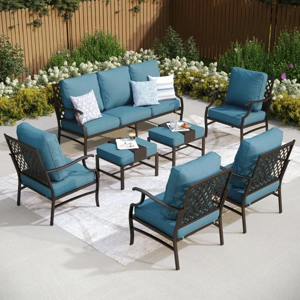 Asfand 9 - Person Outdoor Seating Group with Cushions