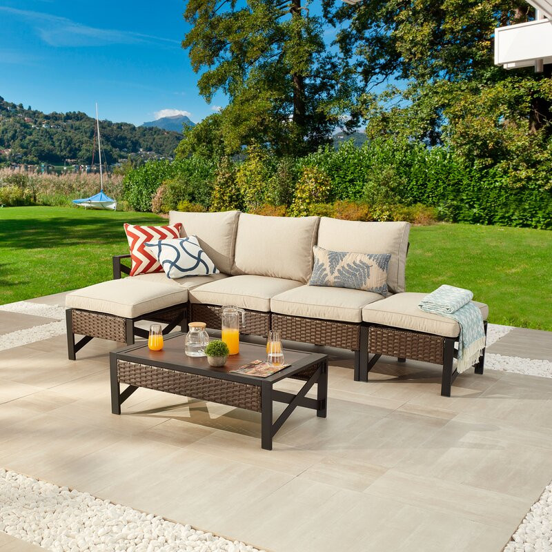 Ajai 6 Piece Sectional Seating Group with Cushions