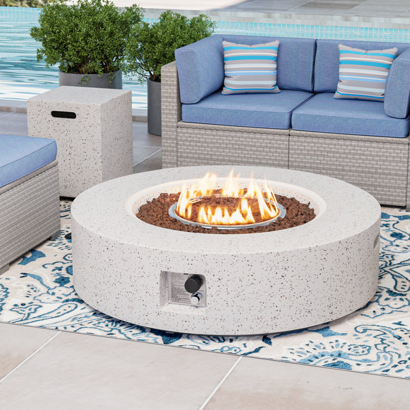 Shade Concrete Propane Outdoor Fire Pit Table