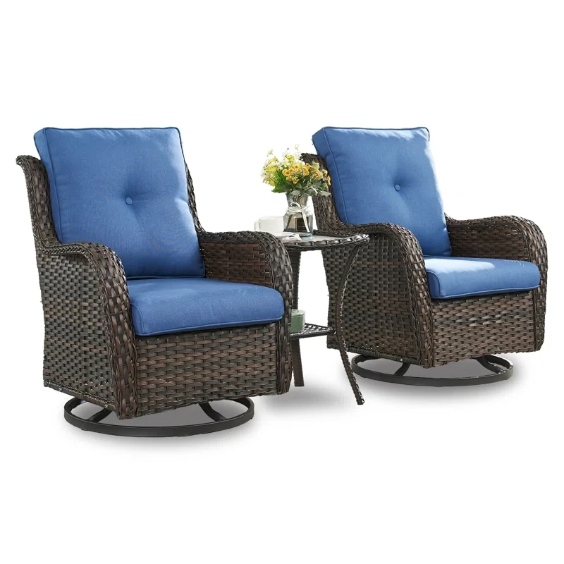 Carolina Ourdoor Wicker Swivel Rocker Seating Group with Cushions