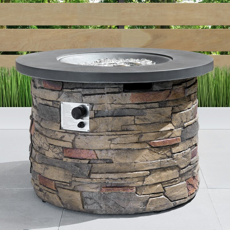 Millan Stone Propane Fire Pit Table