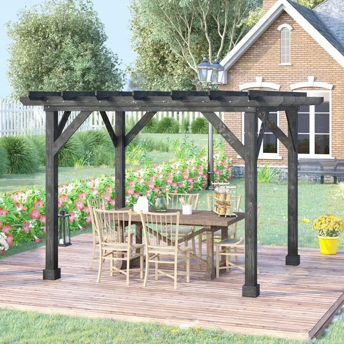 11.82 ft. W x 9.52 ft. D Solid Wood Patio Gazebo