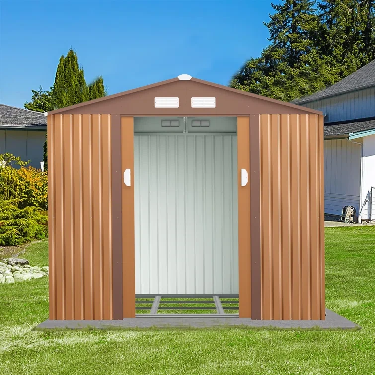 11 ft. W x 9 ft. D Galvanized Steel Storage Shed