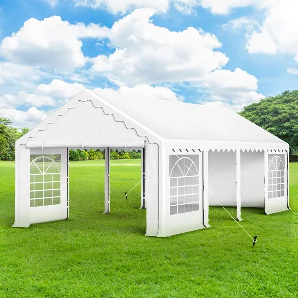 Tammetha 13 Ft. W X 26 Ft. D Steel Canopy Tent With 4 Side Walls Heavy Duty Party Tents For Parties