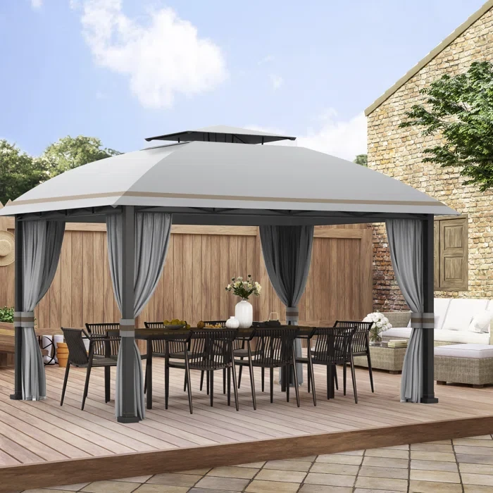 13 Ft. W x 10 Ft. D Steel Patio Gazebo