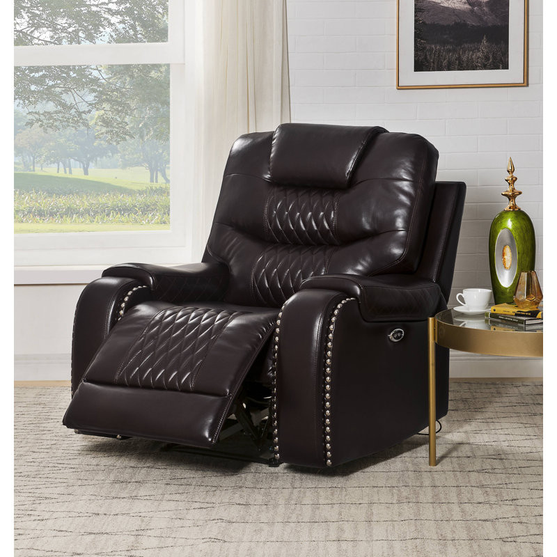 Donita Faux Leather Power Reclining Home Theater Seat