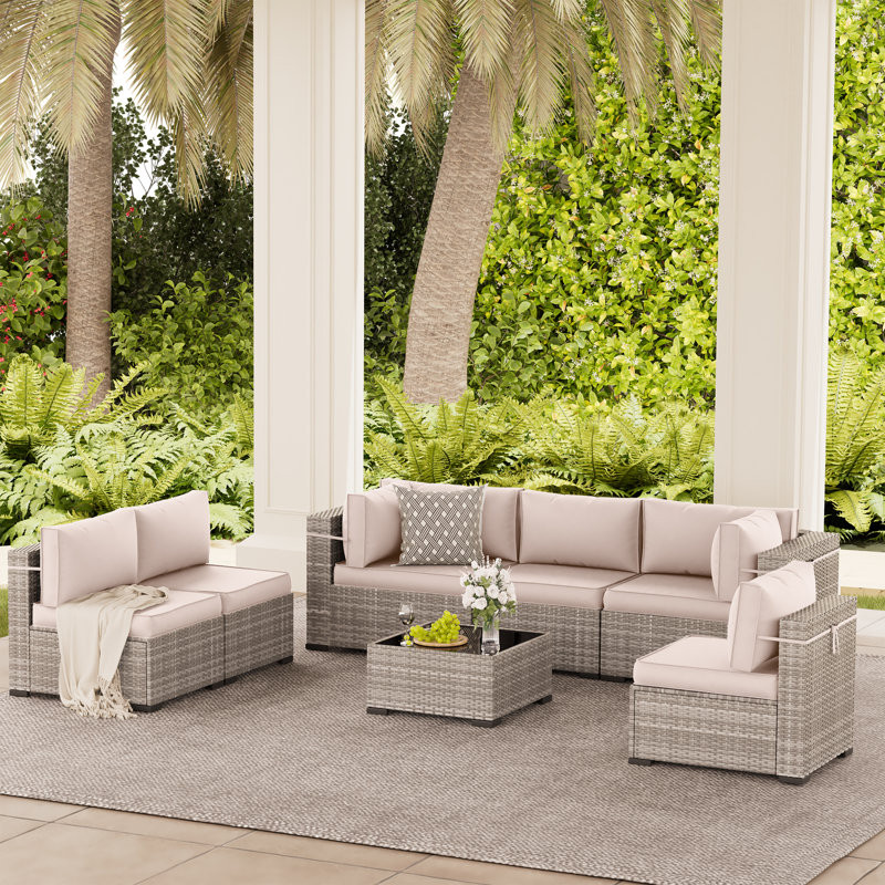 Cawanna 6 - Person Outdoor Seating Group with Cushions