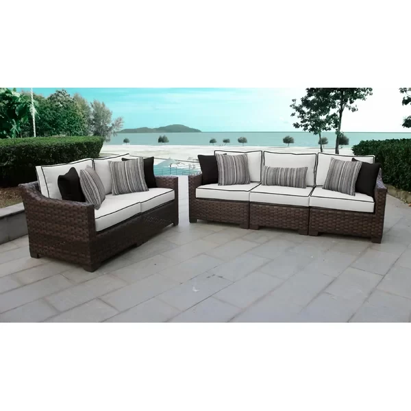 Aelwen 5 - Person Outdoor Seating Group with Cushions