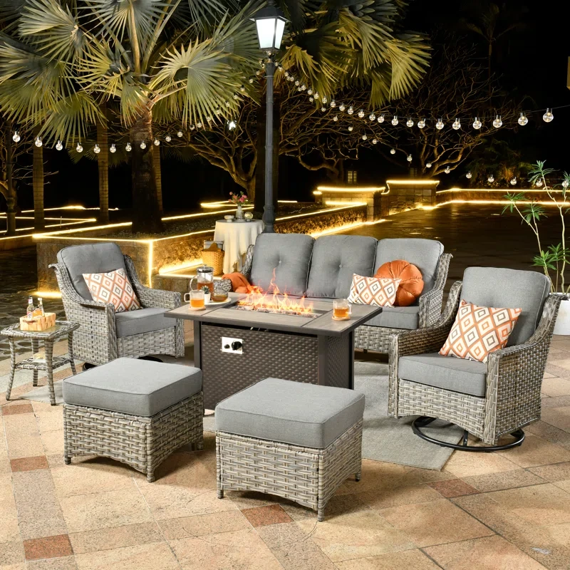 Emanuell 5 - Person Outdoor Seating Group with Cushions