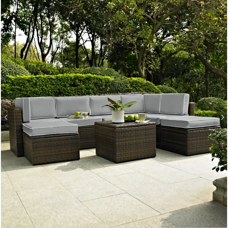 Alante 8 Piece Rattan Sectional Seating Group with Cushions