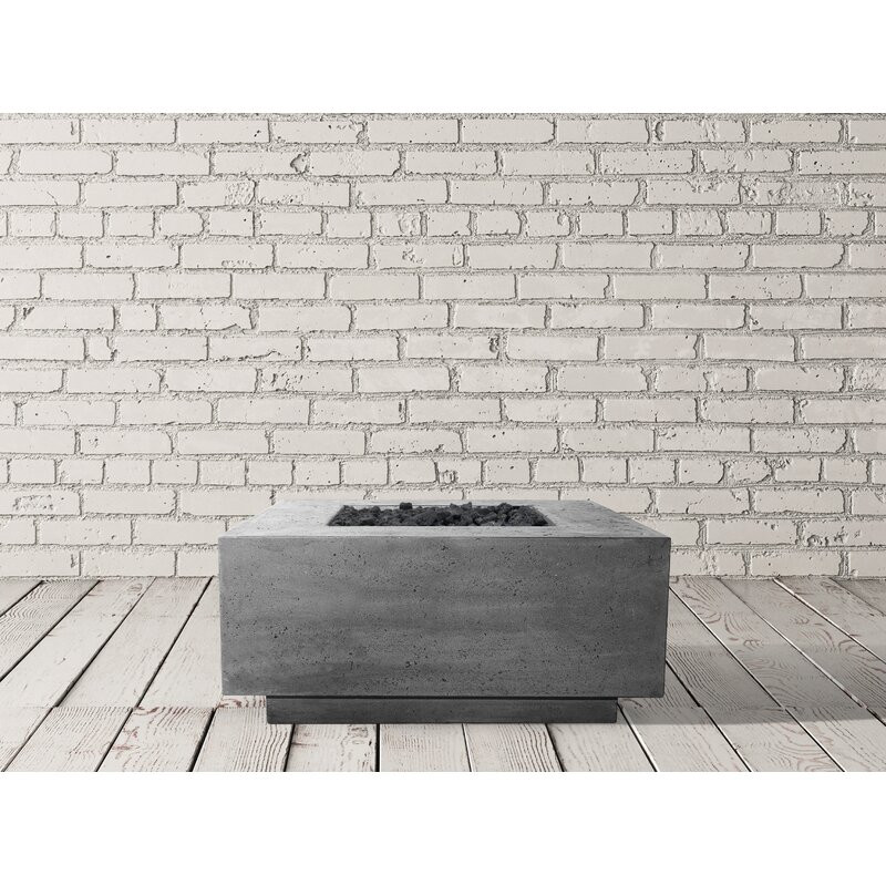 Kaci-Ann 16" H Concrete Outdoor Fire Pit 16" H x 36" W x 36" D