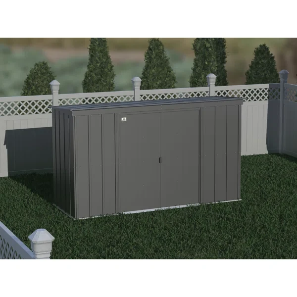 10 ft. W x 4 ft. D Galvanized Steel Horizontal Storage Shed