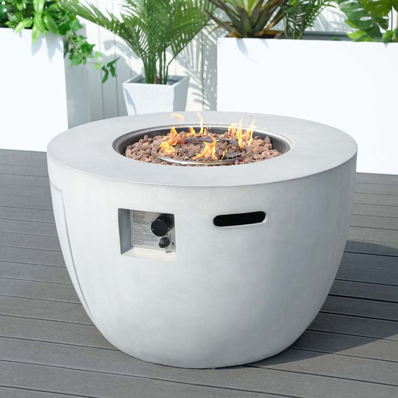 23.8'' H x 36'' W Concrete Propane Outdoor Fire Pit Table