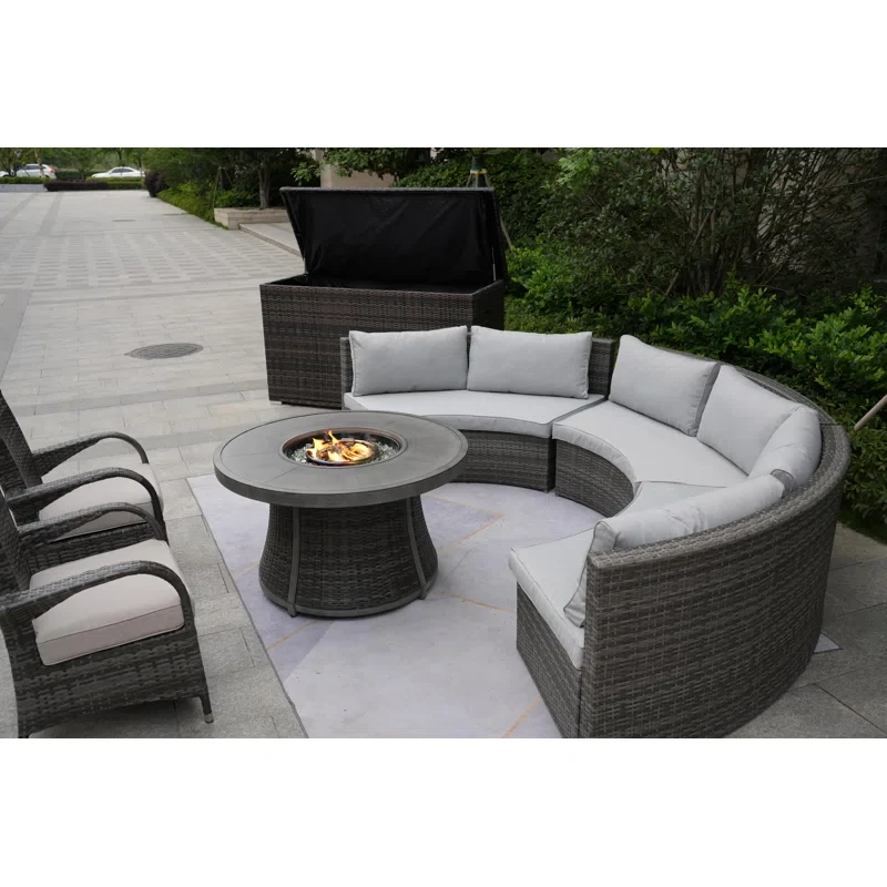 Areefa 8 - Person Outdoor Seating Group with Cushions