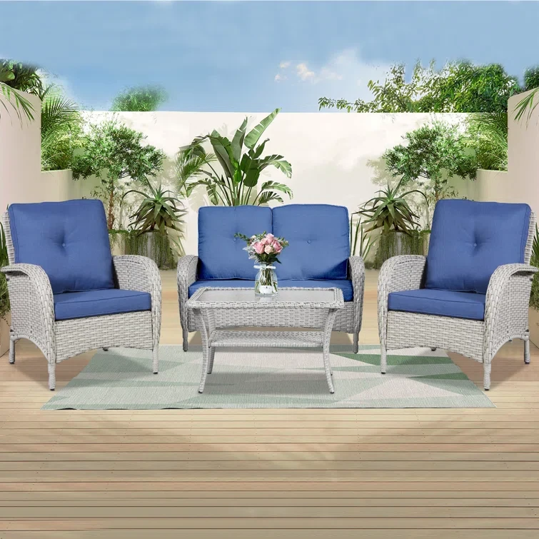 Laytham 4 - Person Outdoor Seating Group with Cushions