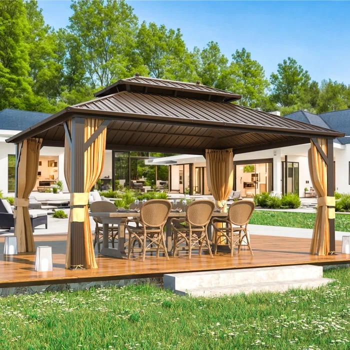 12 Ft. W x 16 Ft. D Metal Patio Gazebo