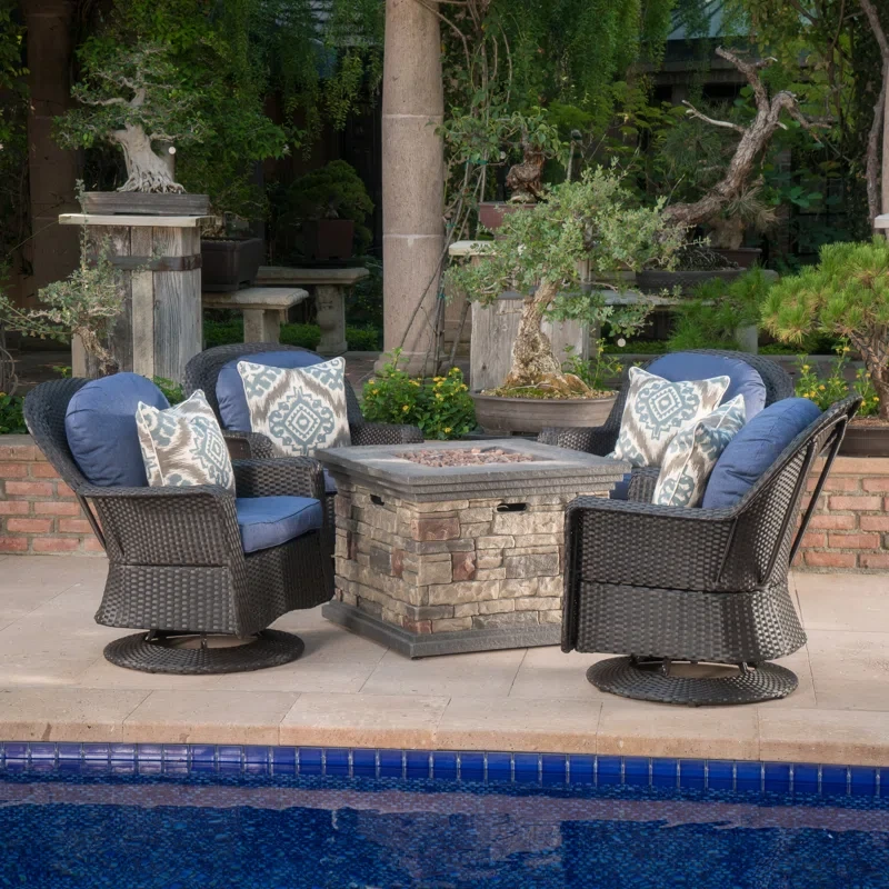 Anastacio 4 - Person Outdoor Seating Group with Cushions