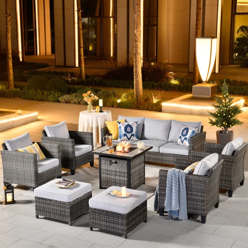 Allcot 9 - Person Outdoor Seating Group with Cushions