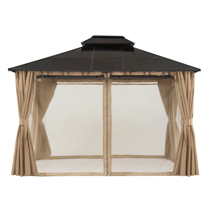 The Polycarbonate Roof Gazebos 12 Ft. W x 10 Ft. D Aluminum Patio Gazebo