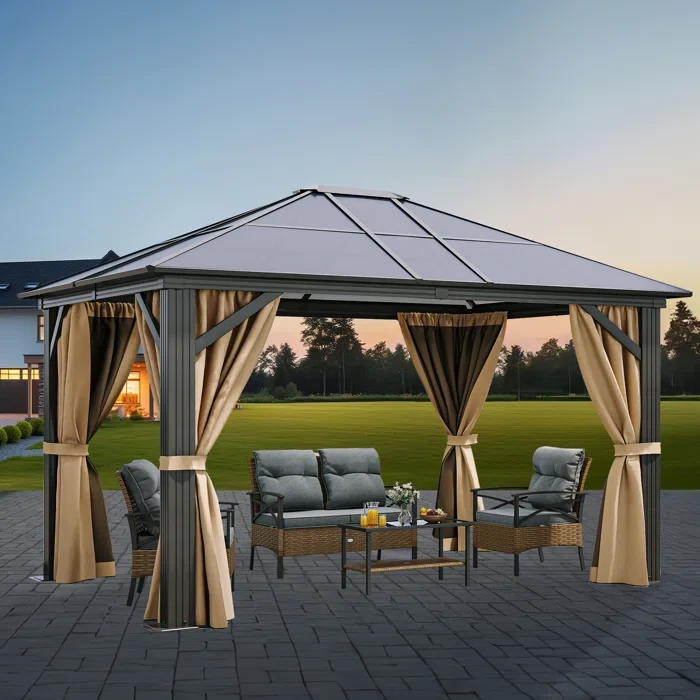 Aluminum Patio Gazebo 12 Ft. W x 10 Ft. D