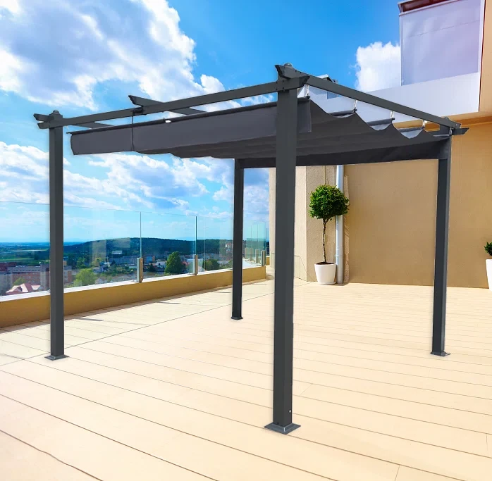 9.7 Ft. W x 9.7Ft. D Aluminum Pergola with Canopy