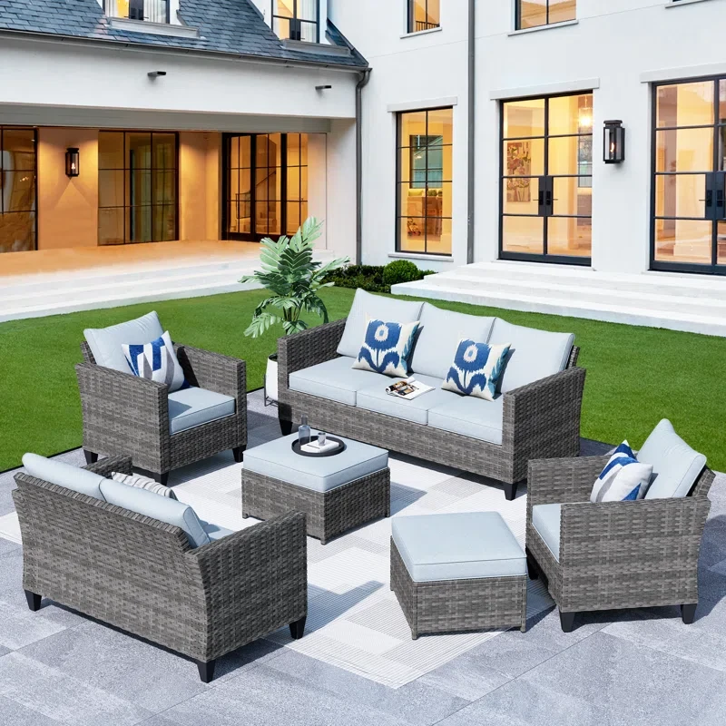 7 - Person Outdoor Seating Group with Cushions