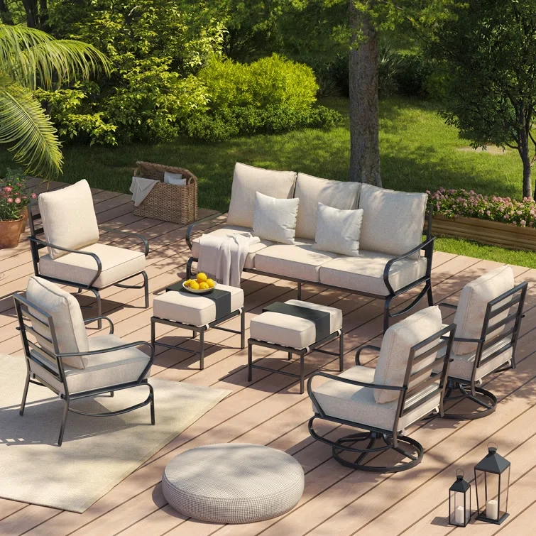 Keisha 7 - Person Outdoor Seating Group with Cushions