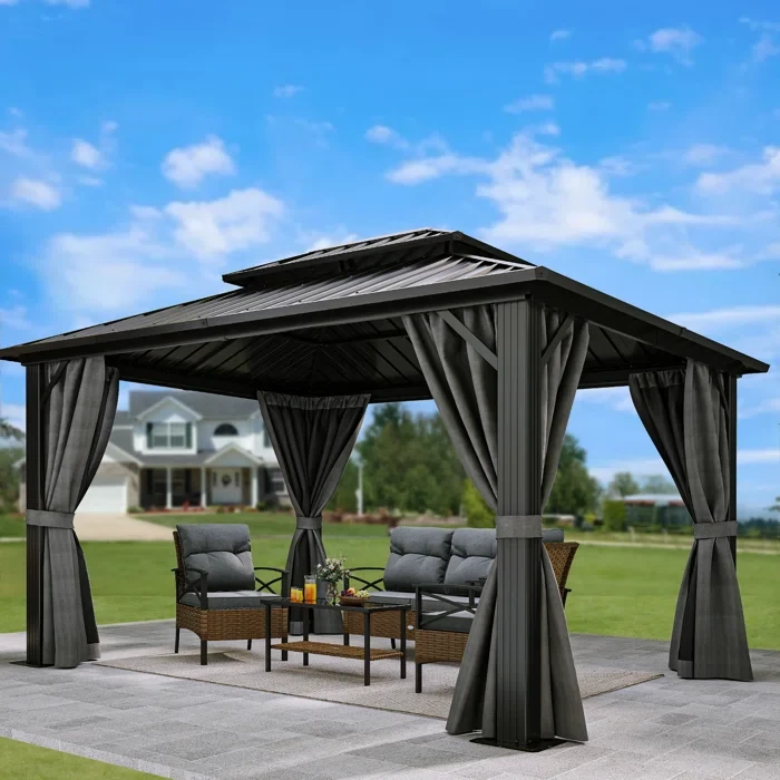 12 Ft. W x 10 Ft. D Aluminum Patio Gazebo