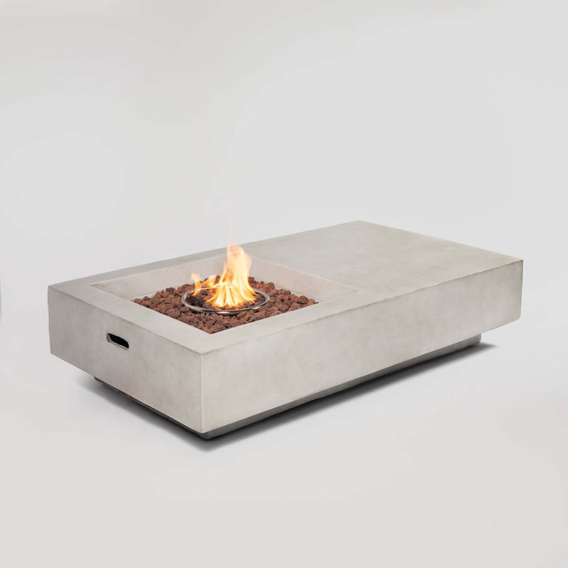 Wasil 13.8" H x 60.1" W Concrete Propane Outdoor Fire Pit