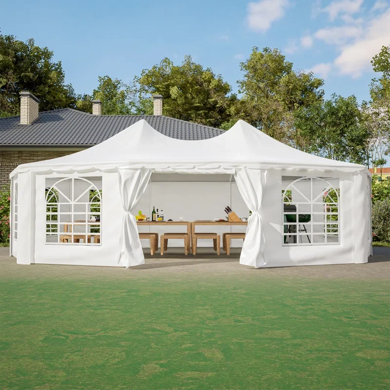 Steel Canopy Party Tent Heavy Duty Wedding Tent  141.72" H x 345.72" W x 250.8" D