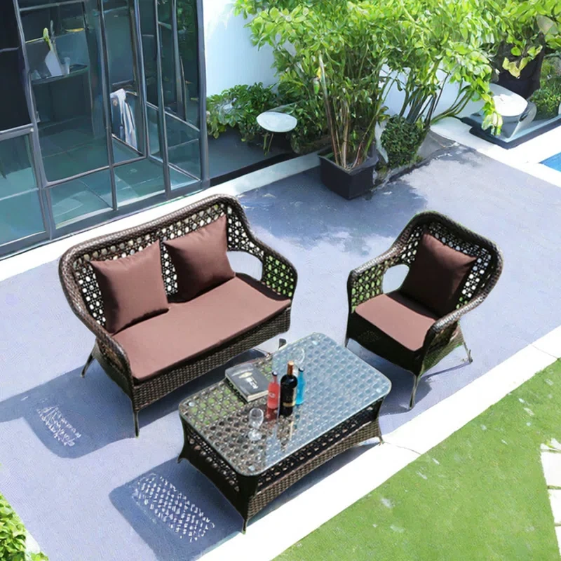 Lynell 3 - Person Outdoor Seating Group with Cushions